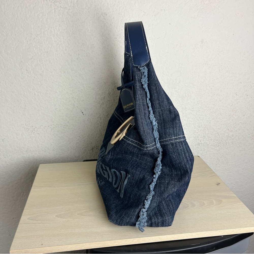 True Religion Denim Hobo Bag Y2K Blue Shoulder - Picture 14 of 14